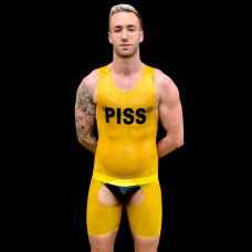 Piss  Chaps suit in Translucent yellow plus free Jock